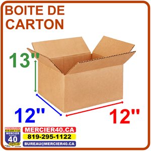 BOITE DE CARTON - 12PO X 12PO X 13PO