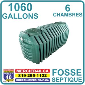 FOSSE SEPTIQUE NEUVE DE 6 CHAMBRES 1060 GALLON IMP ( VERTE )