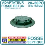 ADAPTATEUR POUR FOSSE SEPTIQUE EN BETON AVEC COUVERCLE