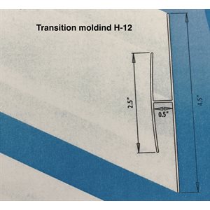 MOULURE PANNEAU MURAL - TRANSITION H-12 PVC 10PI 20 / BTE