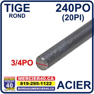 ACIER ROND NEUF - 3 / 4PO X 240PO (20PI)