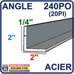 ACIER ANGLE NEUF - 2PO X 2PO X 1 / 4PO X 240PO (20PI)