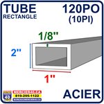 ACIER TUBE NEUF - 2PO X 1PO X 1 / 8PO X 120PO (10PI)